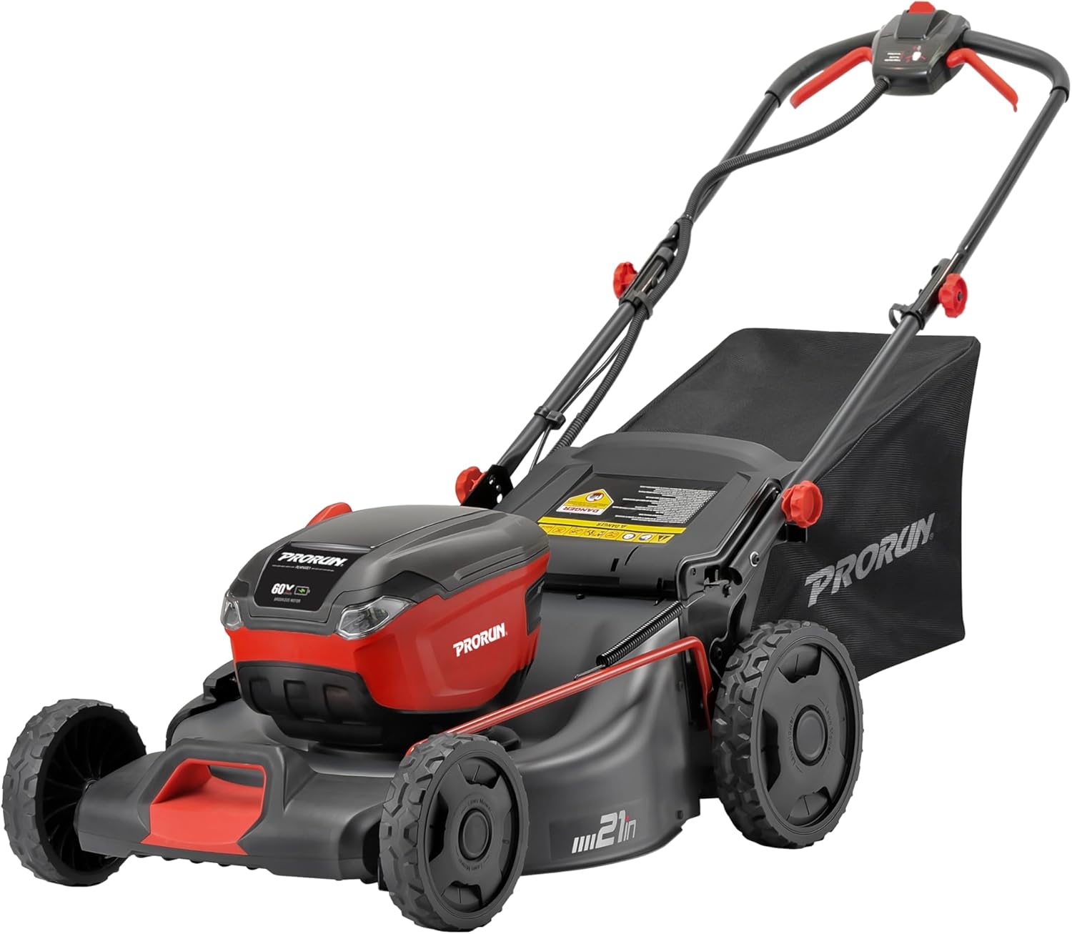 PRORUN 60V 21-in. Steel Deck Cordless Push Lawn Mower with 2.5 Ah Battery and Charger