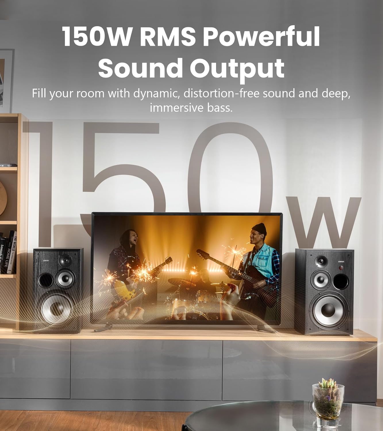 Edifier R2850DB Powered Bluetooth Bookshelf Speakers, Active Near-Field Studio Monitors, 150W RMS 3-Way Sound Monitor Speaker with Subwoofer Line Out, Black (Pair)