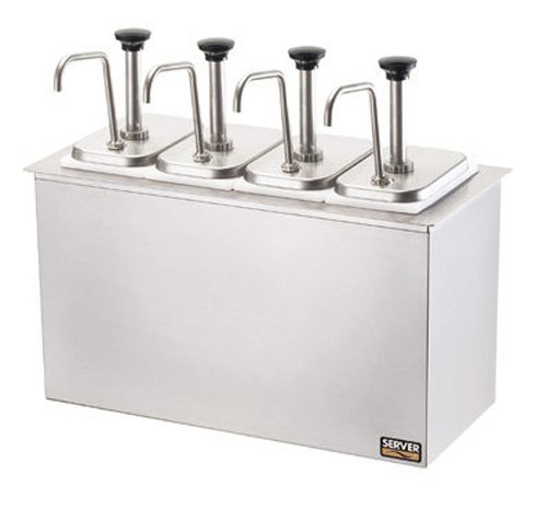 SB-4-DI-83720 Drop-in Combo Cold Food Server Station, (4) Jars, Pumps, Stainless Steel