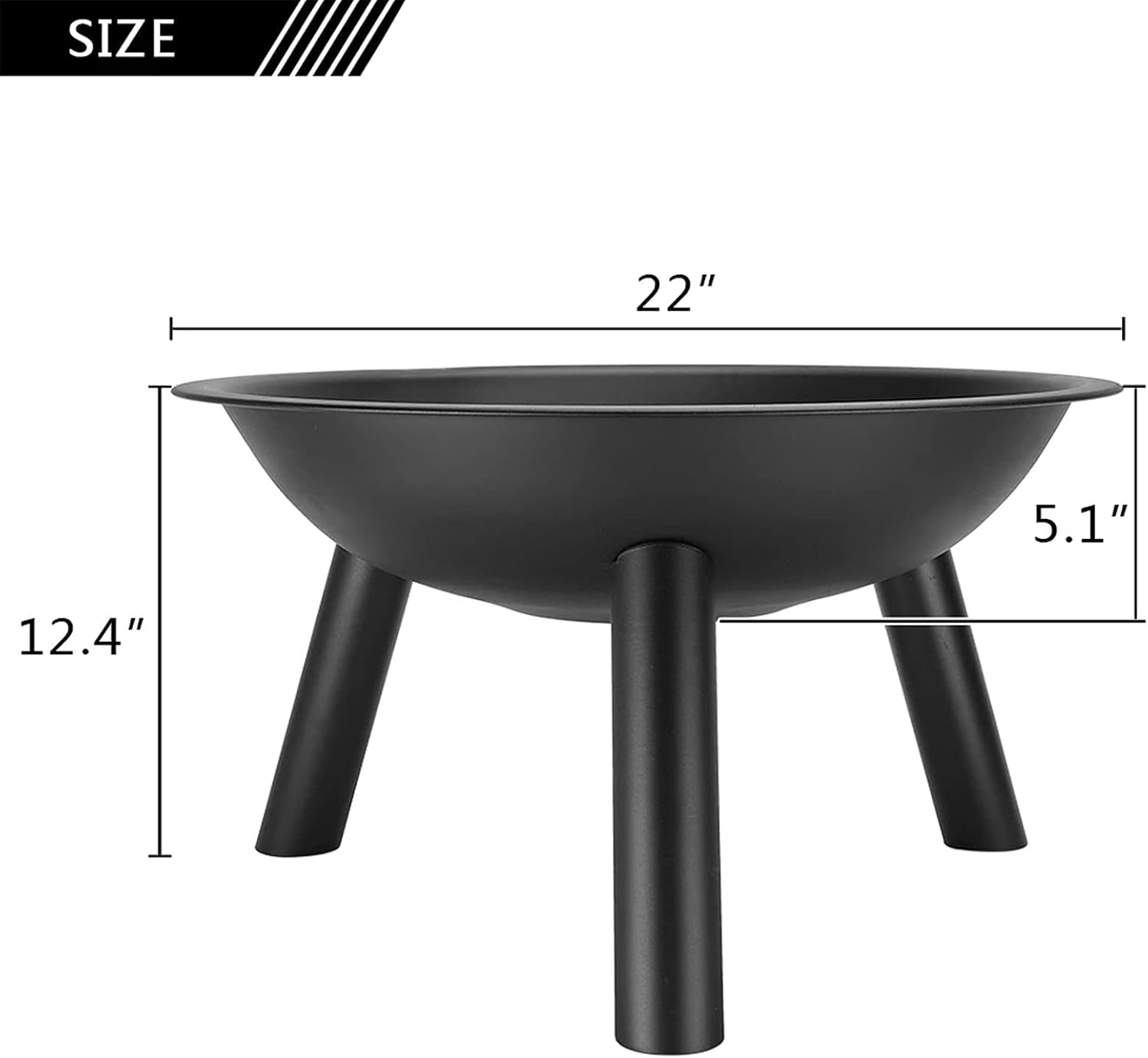 Outdoor Brazier Portable Outdoor Fire Pit Bowl Steel Iron BBQ Grill for Garden Backyard Picnic Camping Beaches Park Portable Burning Brazier