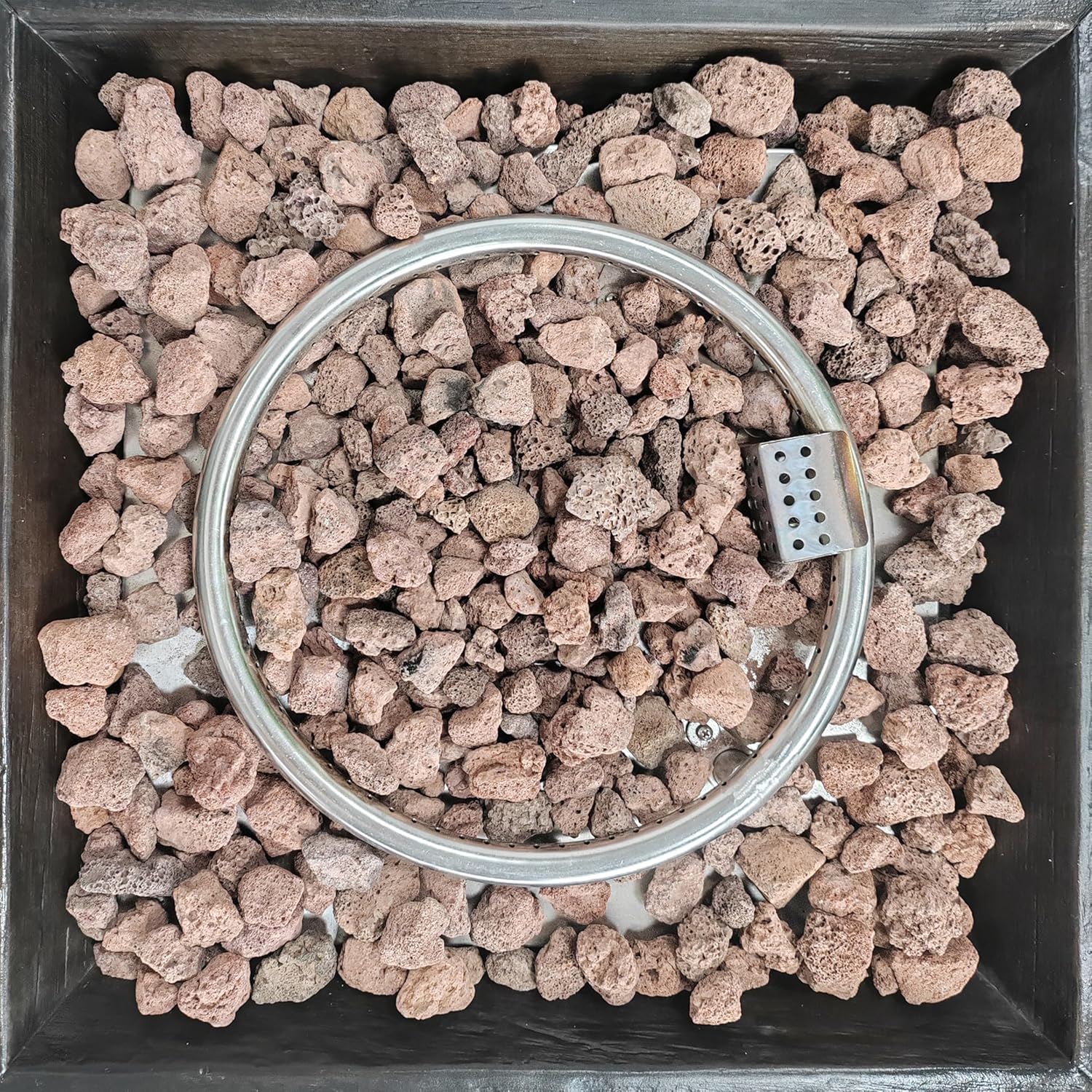 FESTIVITY 32 Inch Propane Fire Pit Table with Lava Rocks, Electric Ignition, 50,000 BTU for Outside Patio Backyard Deck Balcony (Charcoal)