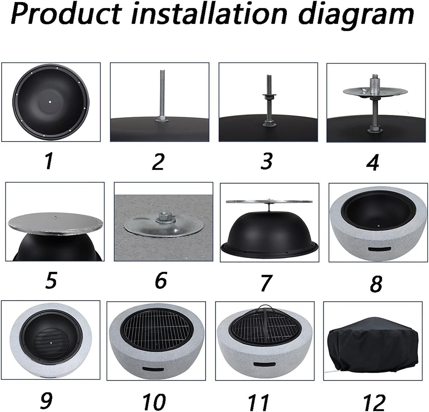 Fire Pit Outdoor fire Pit, Heater with mesh Sparkle Screen Cover, Suitable for Garden, Picnic Terrace and d Heating