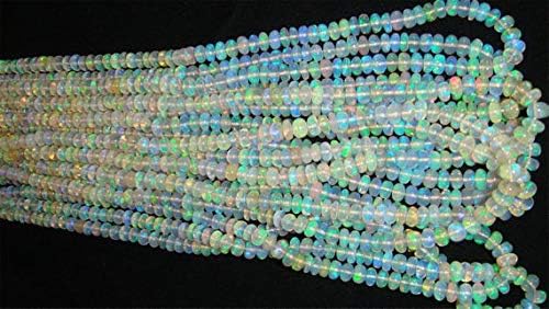 9 strands of arainbow flash ethiopian opal smooth beads size 3.5 to 4.5 mm, 15 inch strand