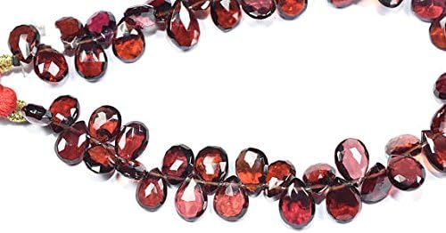 13 inch natural beads strand of 6x9-7x10mm faceted pear pyrope garnet gemstone briolletes beads for DIY jewelry - necklace, bracelet, earring, ring.