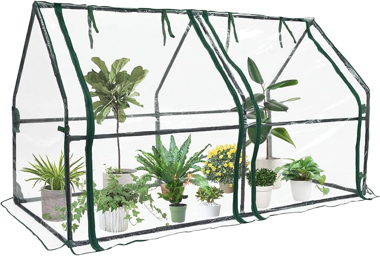 Small Greenhouse - Portable Miini Greenhouse, Plant Cover Tent, Small Tents with Zipper Door and Roll-up Window for Indoor Outdoor Garden Patio Farm Vegetable Fruit Seedling Flower for Beginners