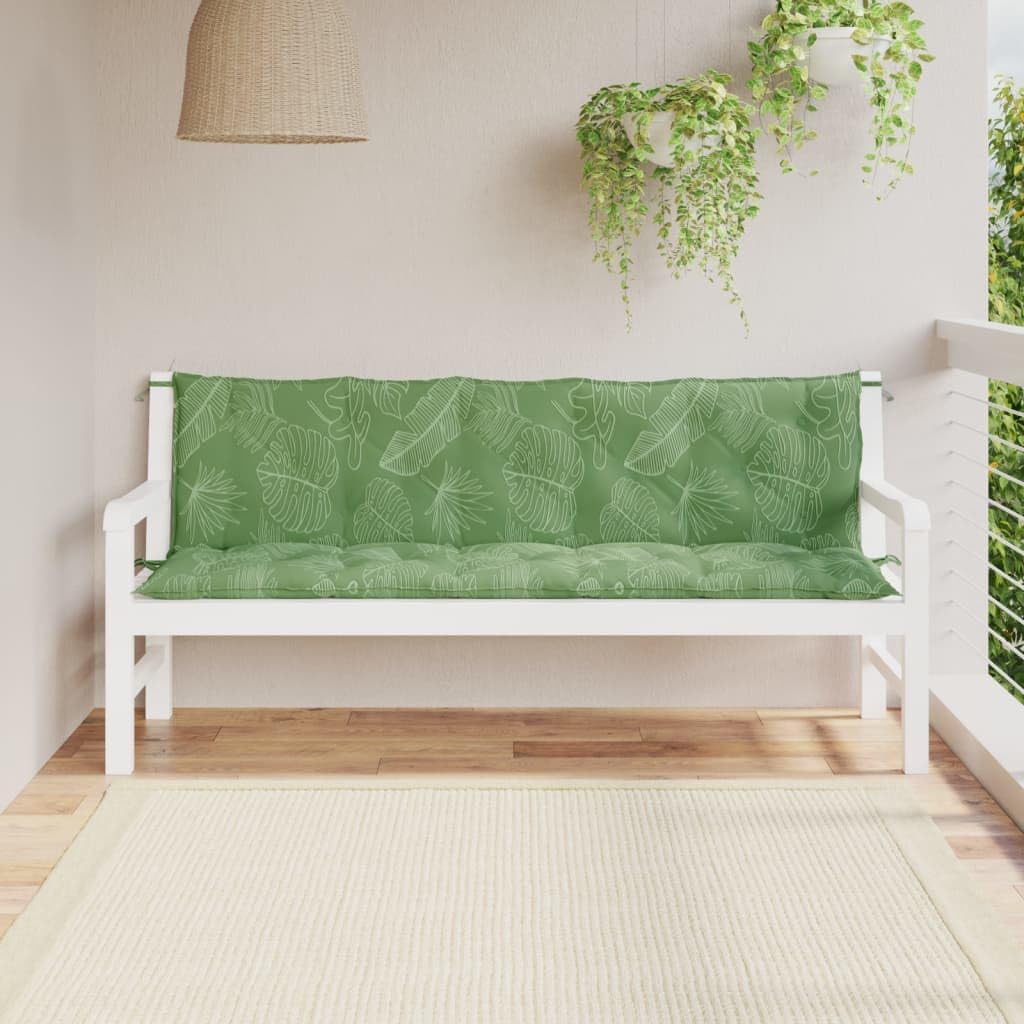 Garden Bench Cushions 2 pcs Leaf Pattern Oxford Fabric,Comfortable Patio Bench Cushions: WaterResistant & Durable for Outdoor and Indoor Use Patio Furniture Accessories, Cushions