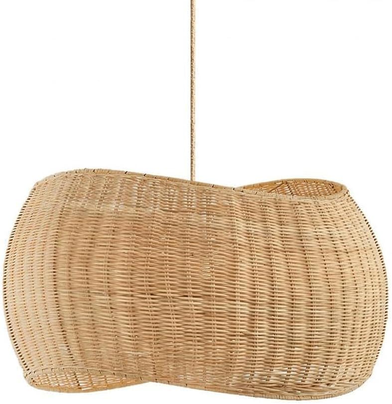 Japanese Round Handmade Rattan Weaving Pendant Lightled Bedroom Tea Room Study Living Room Decoration Hanging Lamp LEDE27 Light Source Chandeliers Modern Simple Home Lighting Fixtures Diameter