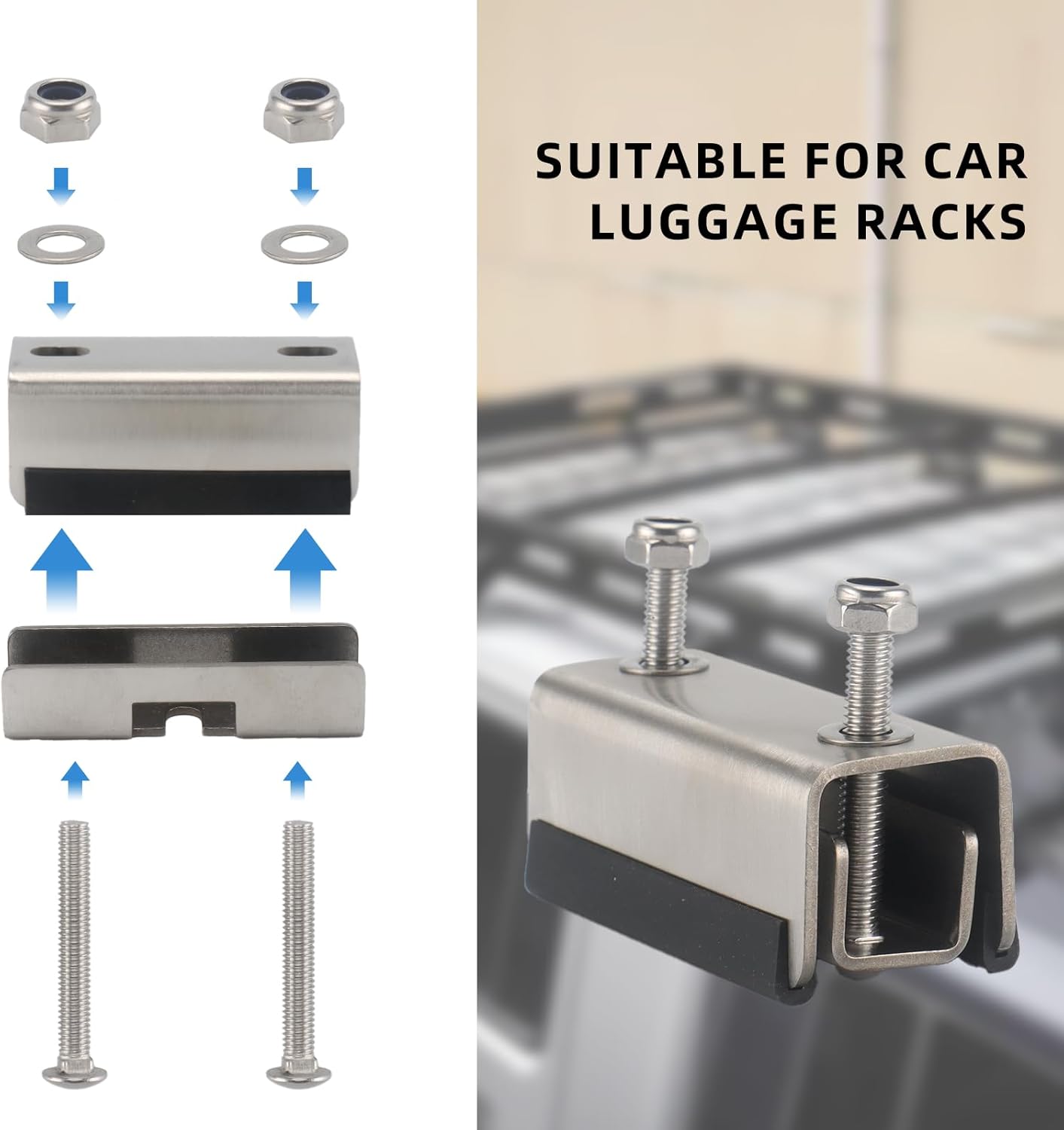 304 Stainless Roof Rack Mount Kits,6 Pcs Roof Mount Kit, Van Roof Rack Brackets for Promaster, Boxer, Jumper, Ducato Other roof Solar Panel/roof Rack Accessories