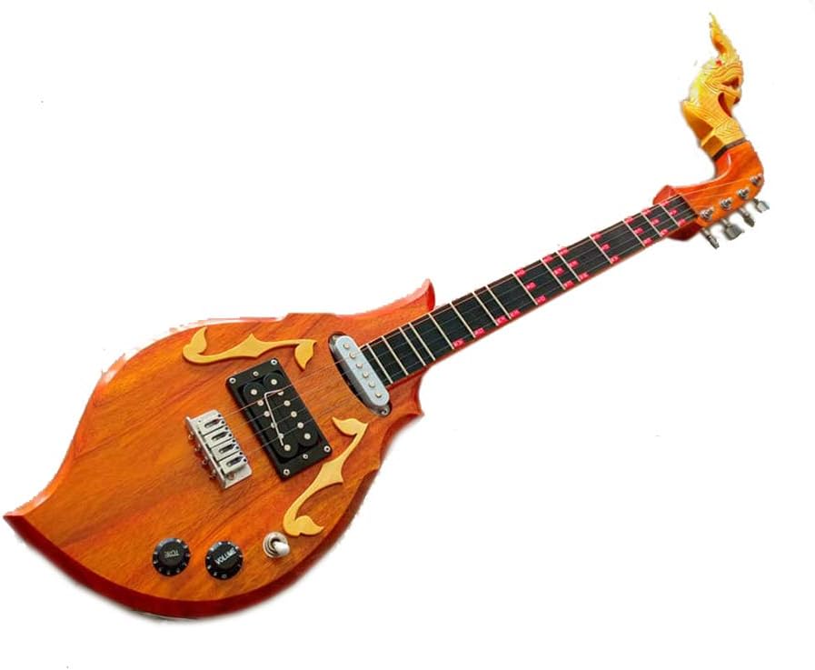Isarn Electric Phin 4 Strings, Thai Lao Guitar Musical Instrument, Traditional Thai Musical Pin 71