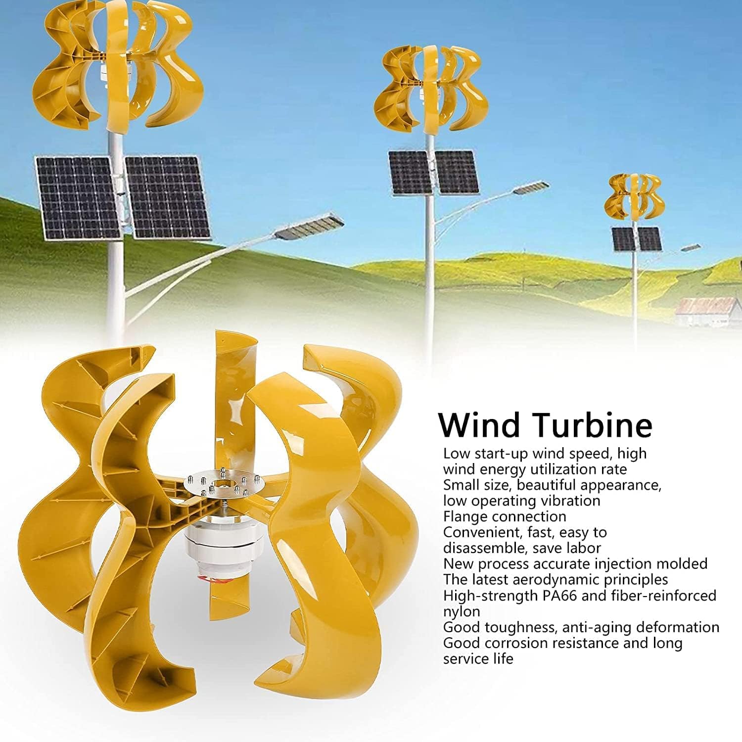 9000W Vertical Wind Power Turbine Generator, with Control Panel Use Start +Magnetic Levitation Axis Wind Turbine Generator Power for Outdoor Garden