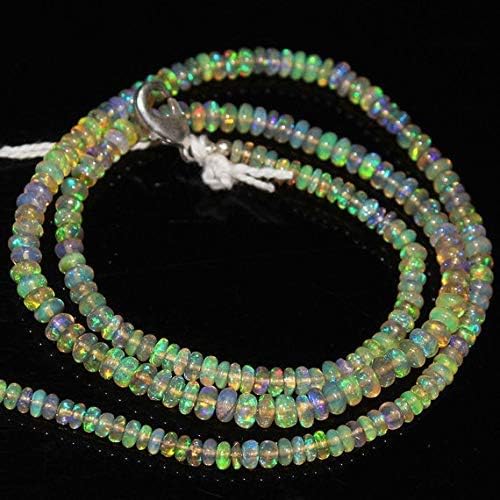 Ethiopian Fire Welo Opal Smooth Rondelle Loose Gemstone Craft Beads Strand Necklace 16