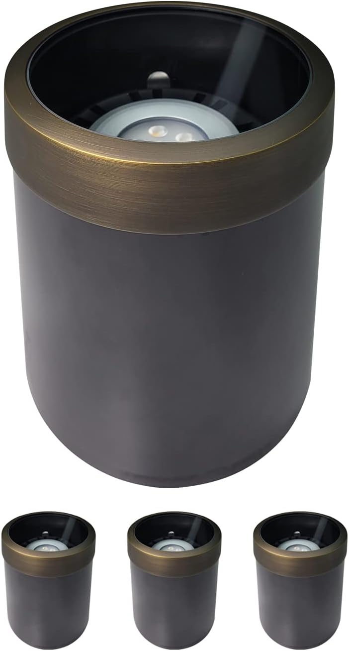 COLOER In-Ground Well Lights Large Size, LED Outdoor Low Voltage Underground Light, IP65 Waterproof Garden Landscape Lighting, 4-Pack Without Bulb(302B)