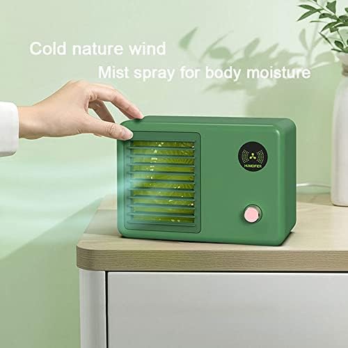 Portable Air Conditioner with 3 Speeds, 480ML Evaporative Air Cooler & 7 Colors Light, Room Camping Car Office (Color : Green)
