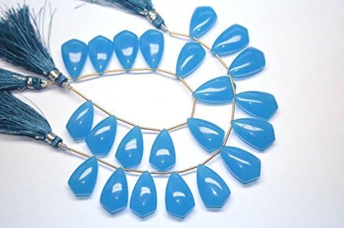 11 beads 13x21mm swiss blue quartz smooth kite shape briolette beads strand