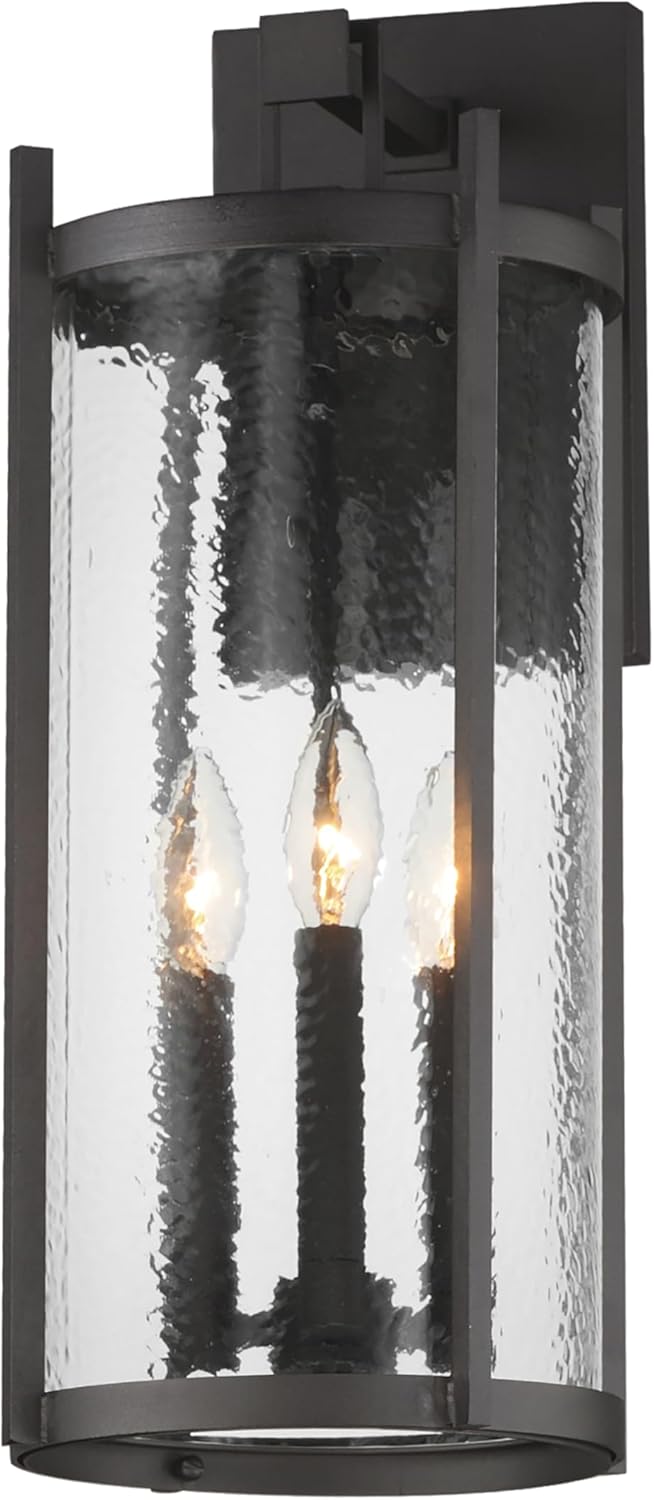 Maxim 30065HMBK Belfry Outdoor Outdoor Wall Mount, 3-Light E12 Candelabra Base, Black (Bulbs NOT Included)