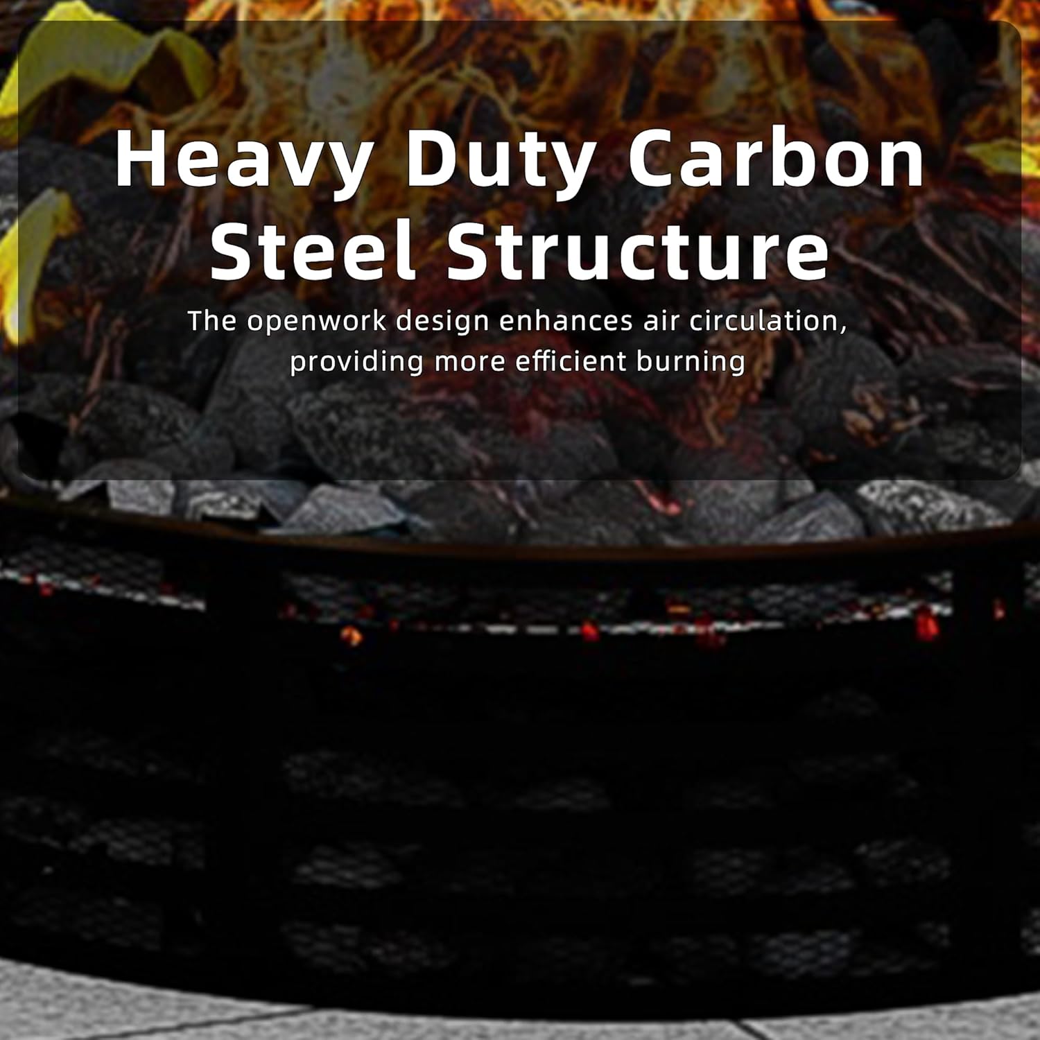 Smokeless Fire Pit Ring, 60 Inch Inner/62 Inch Outer, 11.9