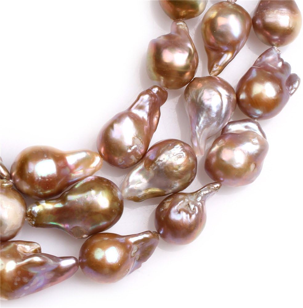 Natural Freshwater Cultured Pearls Beads for Jewelry Making DIY (14x22mm/Big Purple Nuclear Edison Pearls)