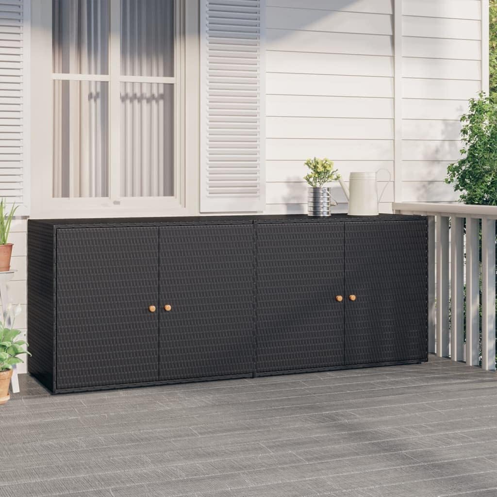 Black Modern Outdoor Garden Storage Cabinet Deck Box 78