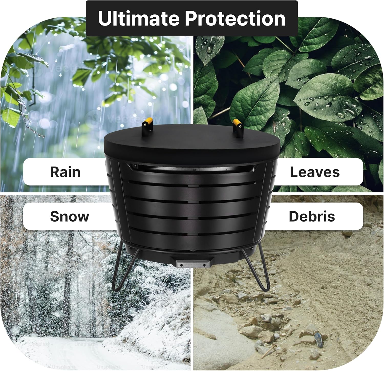 FEBTECH Firepit Lid Round 25.5 inch Compatible for 25