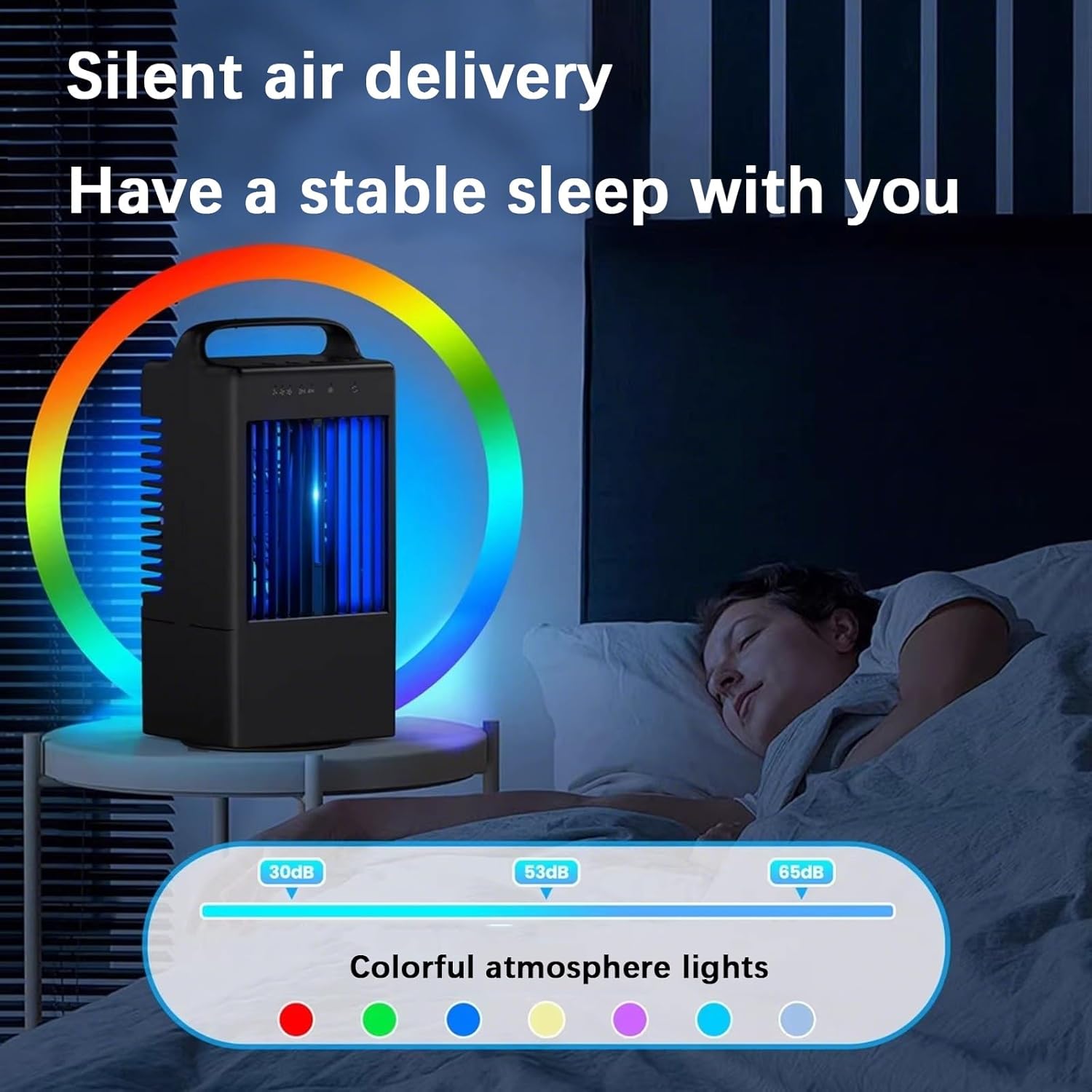5.5in Portable Air Conditioners For Rooms 4-in-1 Cooling Dehumidifier Portable AC Unit With 900ml Water Tank Smart A/C Air Conditioner For Home/Office(Black)
