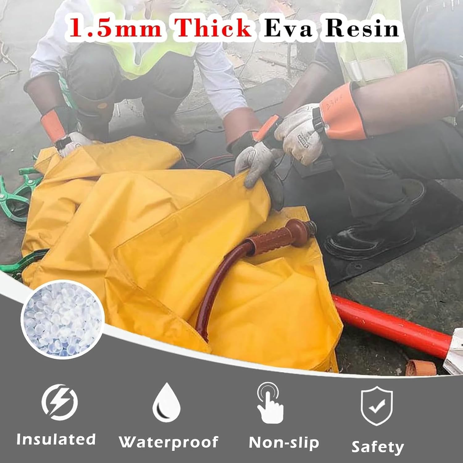 Large Outdoor Insulation Blanket, High Voltage Electrical Insulating Blanket with Clamps, for Substation Field Generator Room