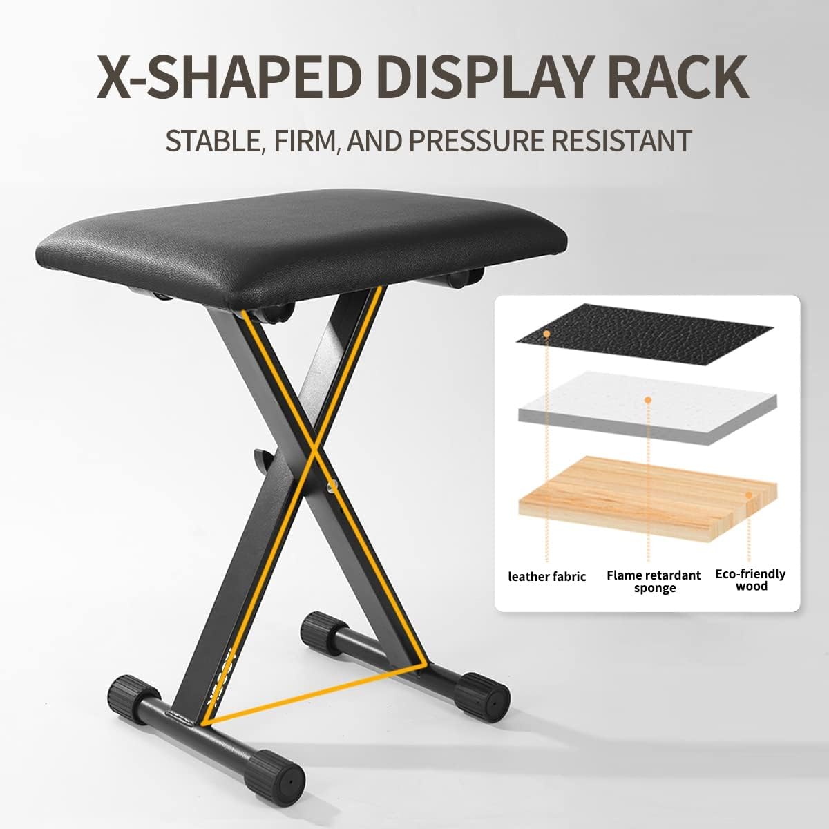 AODSK Digital Piano 88 Key Weighted keyboard Piano with Portable and stable U stand,Keyboard Bench X-Style Cushion Padded,Piano Bench