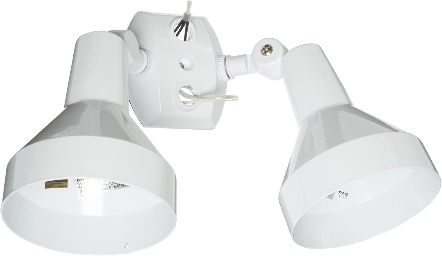 RAB Lighting H2W Bell Shaped Dual Floodlight Kit, PAR38 Type, Aluminum, 300W Power, White, Multicolor