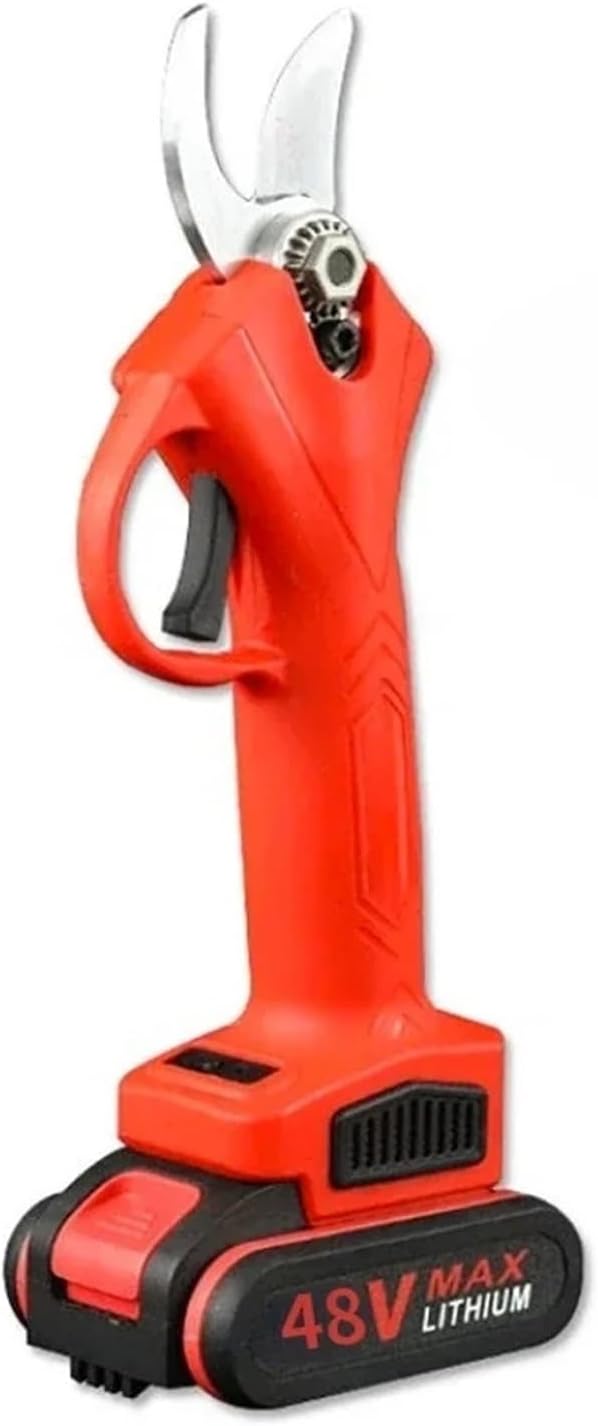 48V Cordless Electric Pruner Shear for Battery Efficient Fruit Tree Bonsai Brushless Pruning Tree Branches Cutter(Green 1 Battery)