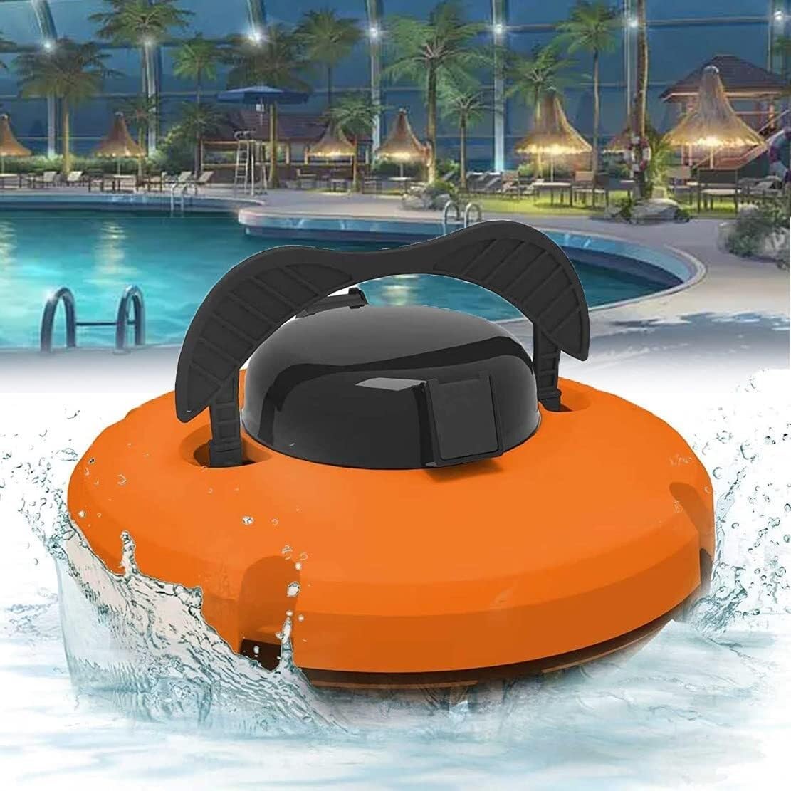 Swimming Pool Cleaner Robot, Automatic Vacuum Cleaner for Above Ground & Inground Pools, 120 Min Runtime, Powerful Dual Motors, Tangle-, Orange