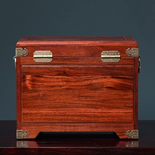 Elegant Mahogany Jewelry Organizer Box - Stylish Wooden Treasure Chest for Earrings, Necklaces, Bracelets & Accessories - Chic Storage Solution for Dressing Tables (11.4