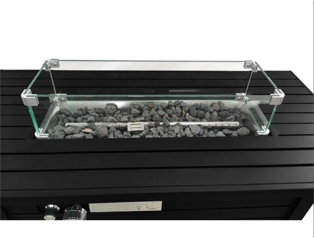 Living Source 25'' H x 42'' W Steel Propane Outdoor Fire Pit Table with Lid