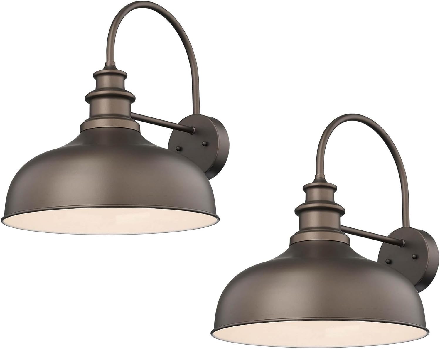 Bestshared 16 Inch Large Farmhouse Barn Light Industria Wall Mount Light Fixture Exterior Sconce Lighting Outdoor Wall Lantern Light Vintage Farmhouse Lamp for Porch,Garage(ORB+White, 16