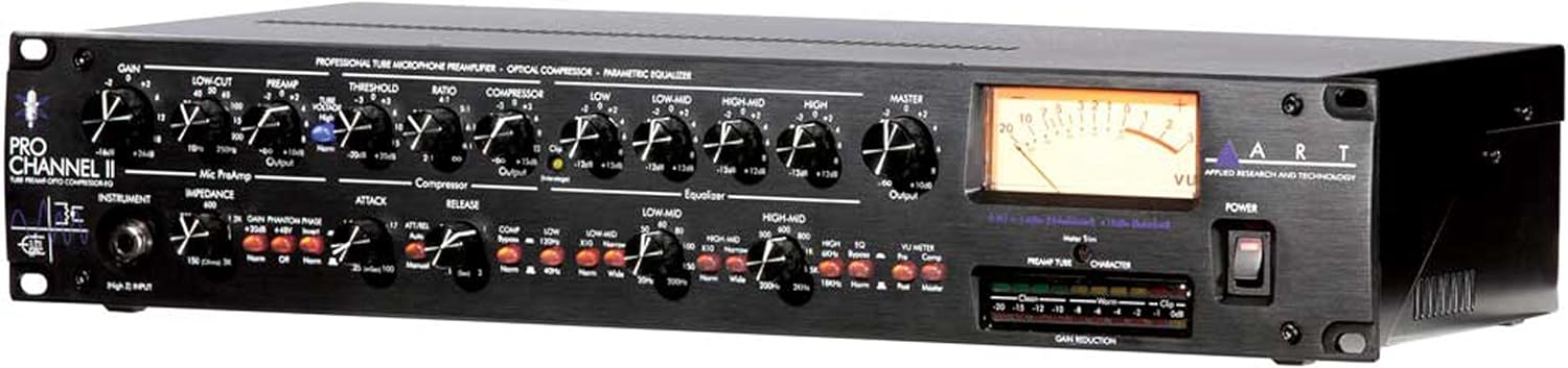 ART Pro Channel II Microphone Preamp/Compressor/EQ Professional Tube Based Selectable VU Metering