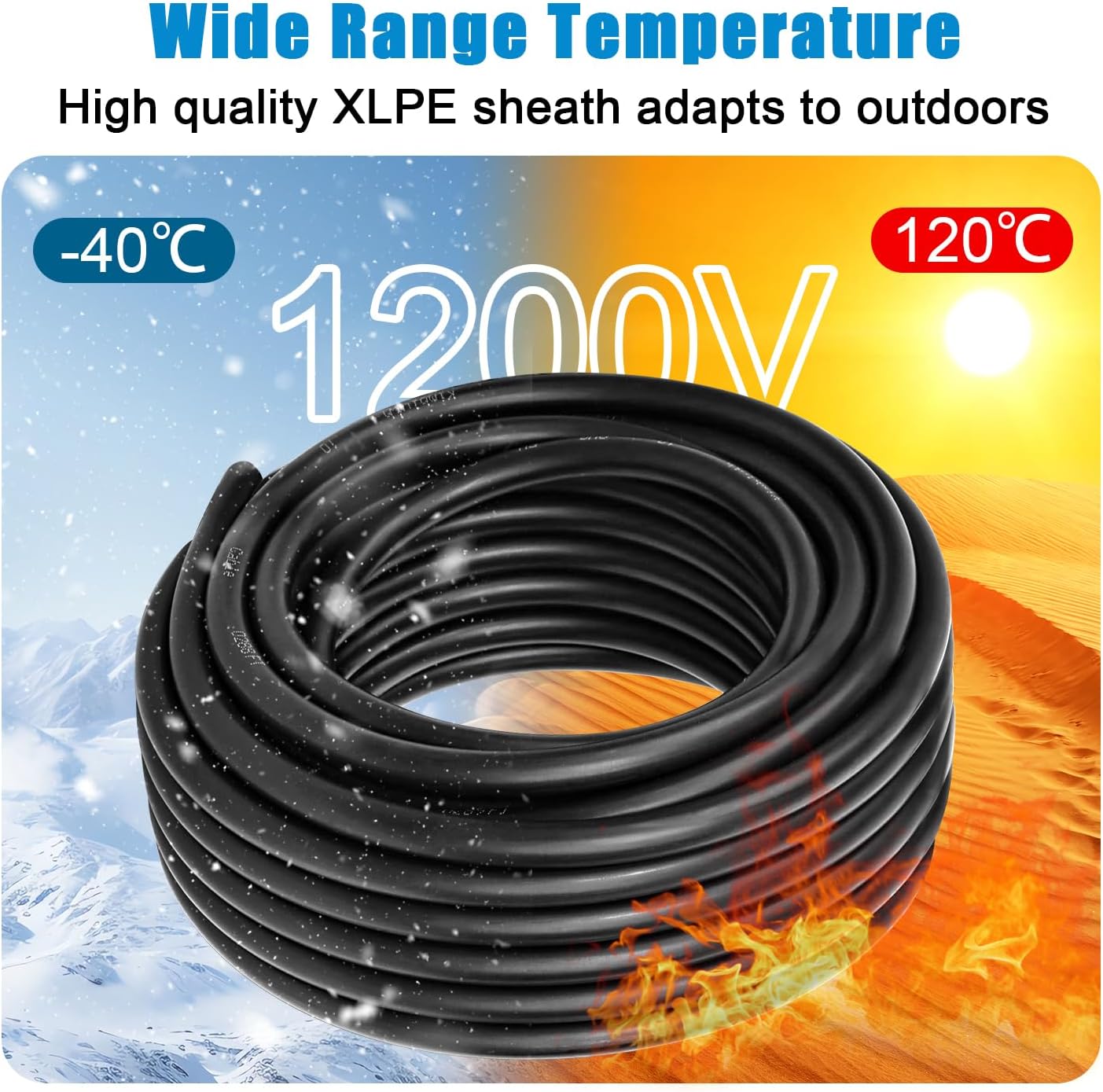 10 AWG Solar Cable 100FT Red + 100FT Black Tinned Copper Wire, 10 Gauge Solar Panel Wire for RV, Automotive, Trailer, Marine, Outdoors
