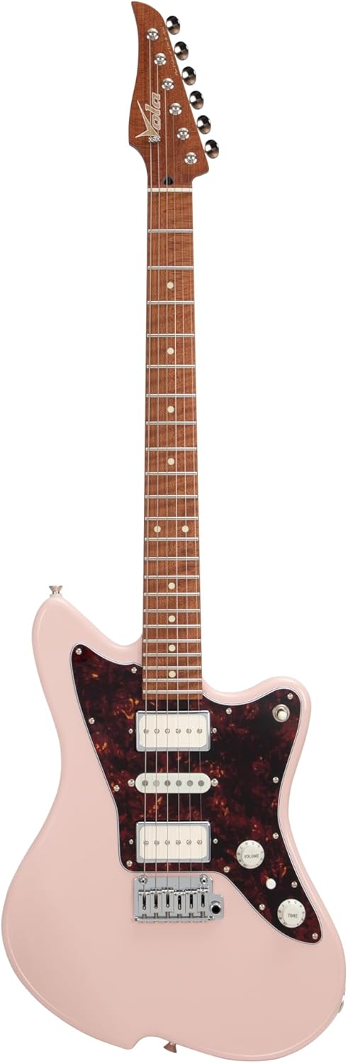 Electric Guitar JZ FRO Shell Pink Gloss Handmade in Japan MIJ Roasted Flame maple Neck Stainless Steel Frets Gotoh Bridge Gotoh Locking Tuner 6 Strings Modern C Neck For All Levels