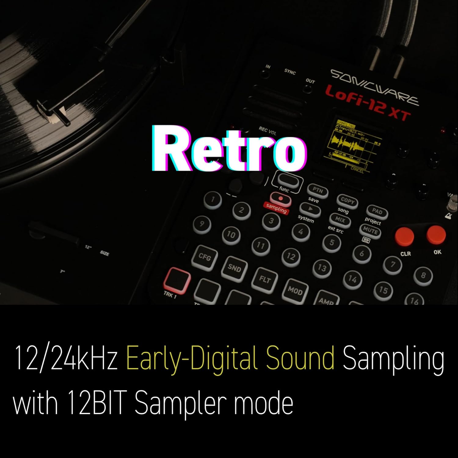 Sonicware Lofi-12 XT - Limited Retro Color [Low-res Digitized Sampler] – Special Bundle with Case