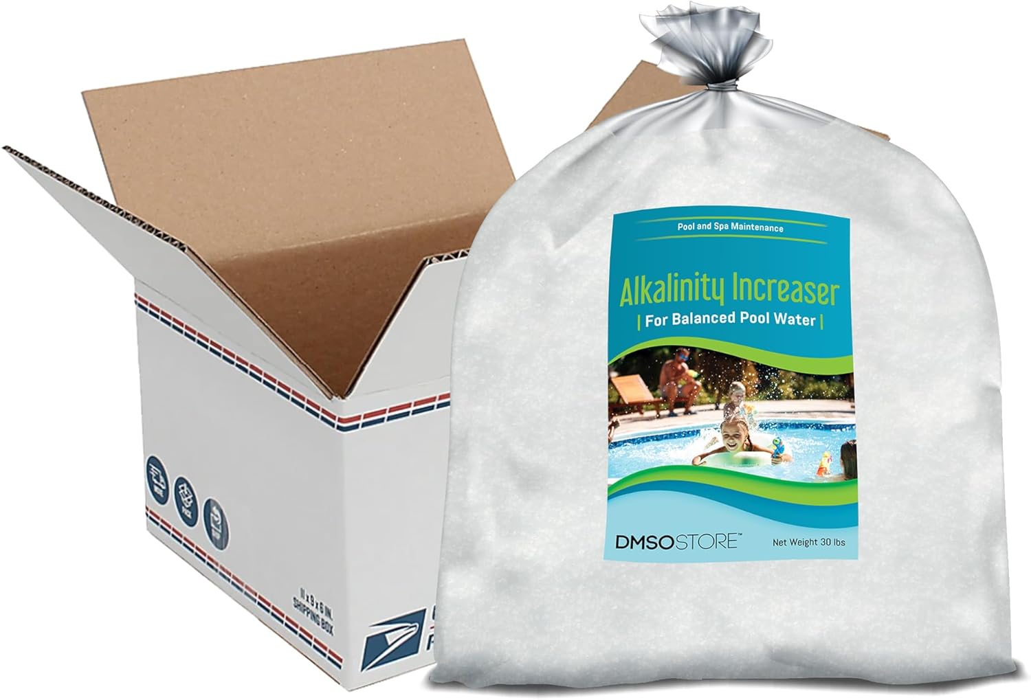 Alkalinity Increaser for Pools and Spa. Pure 99.95% Sodium Carbonate (Soda Ash Dense) 30 lbs