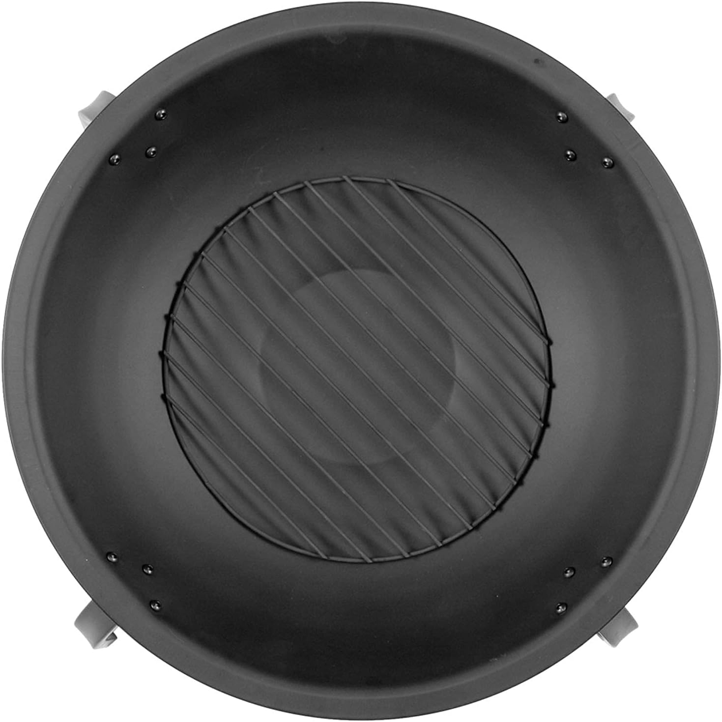 Portable Outdoor Fire Pit Round Wood Burning Steel BBQ Grill Firepit Bowl with Mesh Spark Screen Cover Log Grate and Fire Poker, for Camping Bonfire Patio Park Backyard Garden