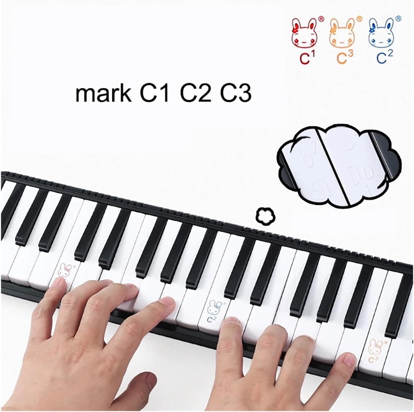 Melodica 37 Key Melodica Keyboard Harmonica Combo Pianica Air piano Portable With Carrying Bag Mouthpiece for Beginner(37 keys blue)