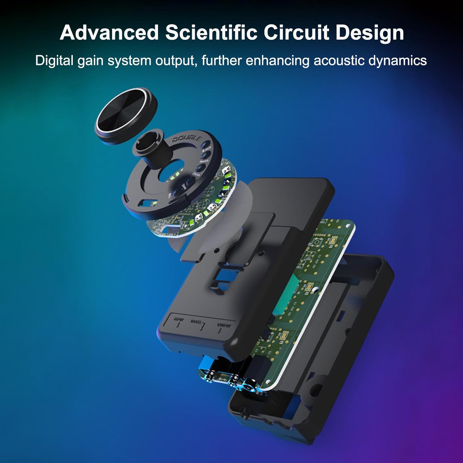 Generic OS1 Resonance Pickup On-Board Preamp SFT Same Frequency Trans Guitar Preamplifier System with Reverb Chorus Delay Re able Li-ion (Need Opening Holes to Install), Black
