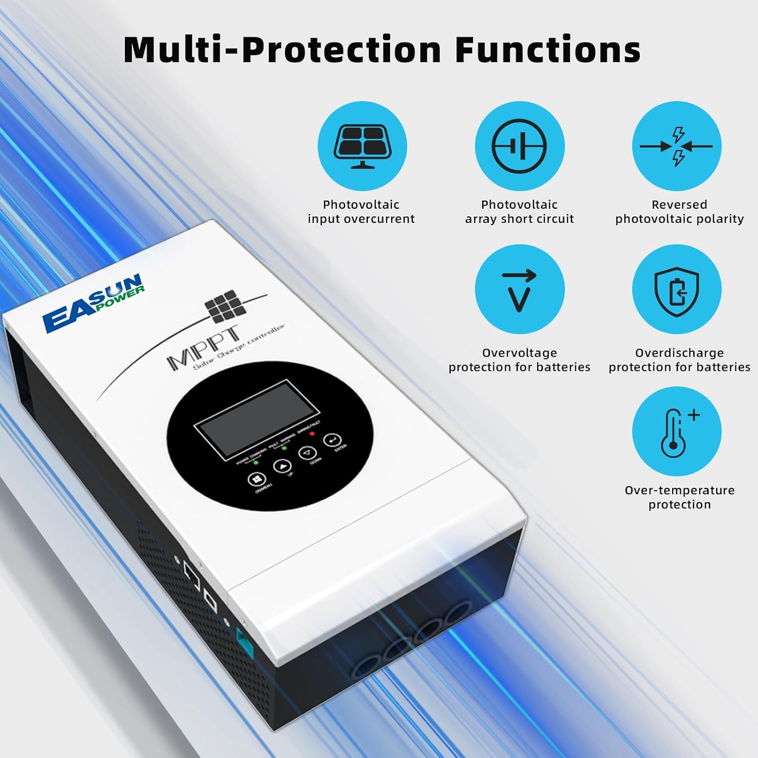 POWLAND 80A MPPT Solar Charge Controller 12V/24V/36V/48V Auto,Max Input 145V Solar Charger,LCD Display Intelligent Regulator for AGM, Gel, Lithium ect