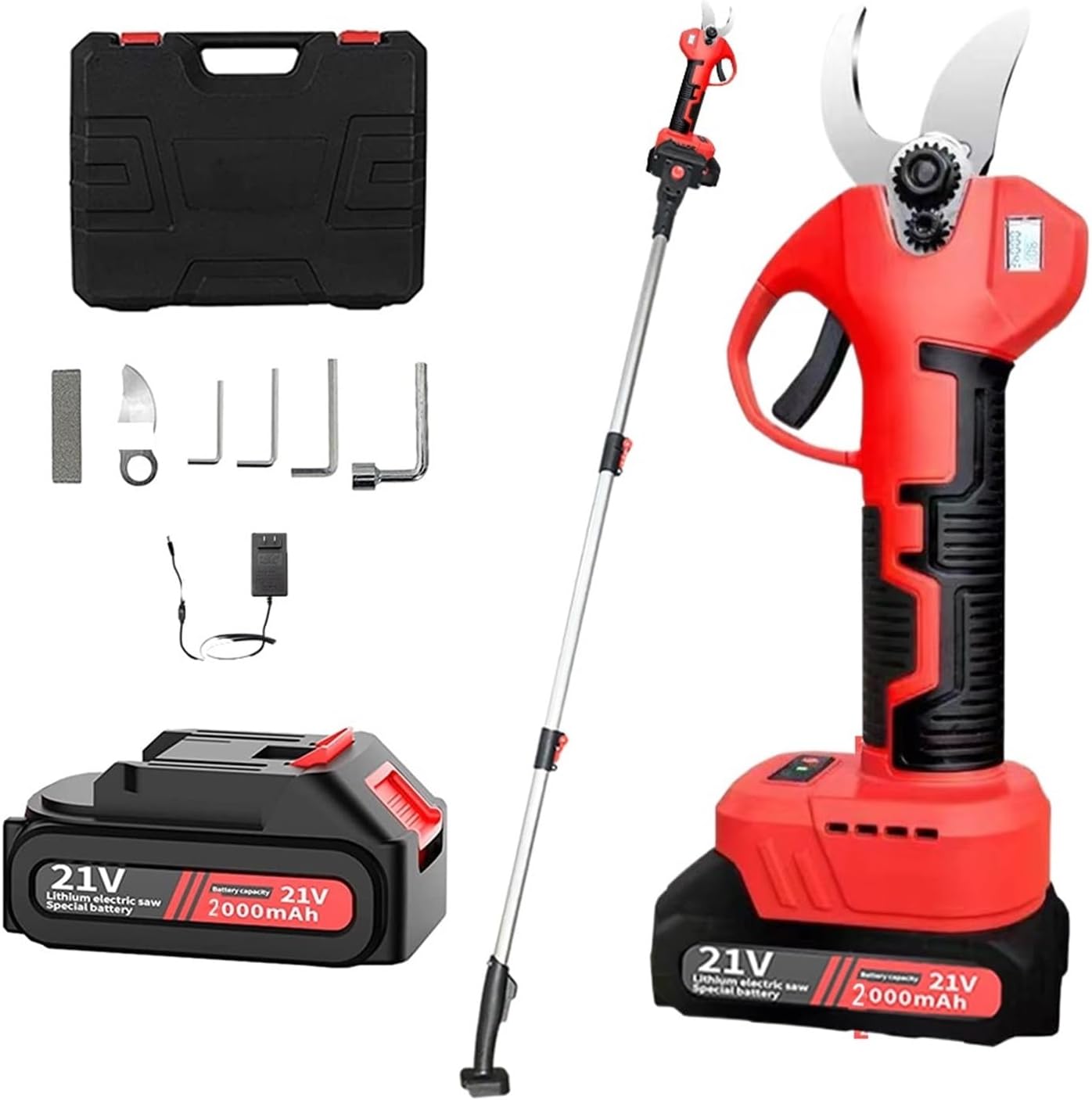 Tree Branch Pruner Electric Pruning Shears with LED Display, Professional Cordless Electric Pruner, Battery Operated Pruners Sharp, Powerful & Clean C