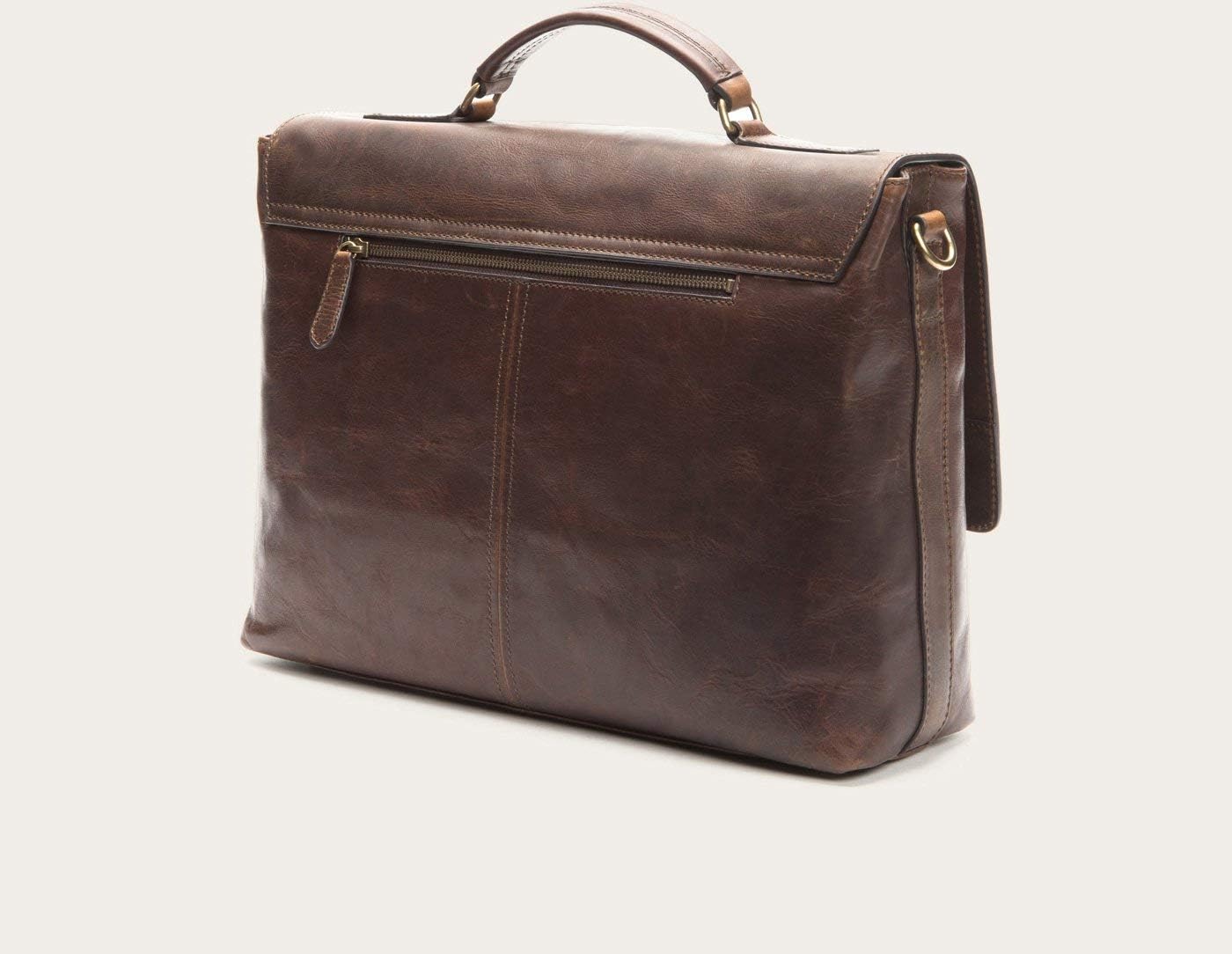 FRYE Men's Logan Top Handle Messenger Bag, Dark Brown, One Size