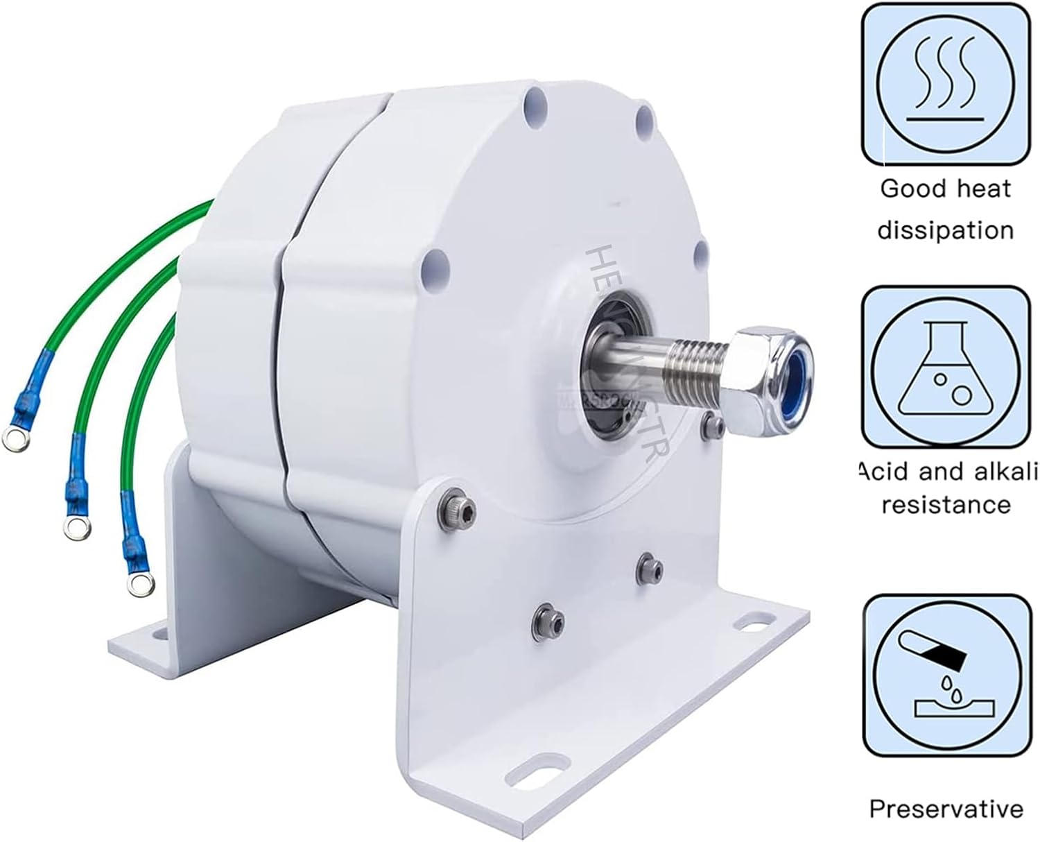 400-1200W Gearless Permanent Magnet Generator, 12V 24V 48V Low Speed AC Generator with Controller DIY Motor for Hydro Wind Turbines (With Base),12V