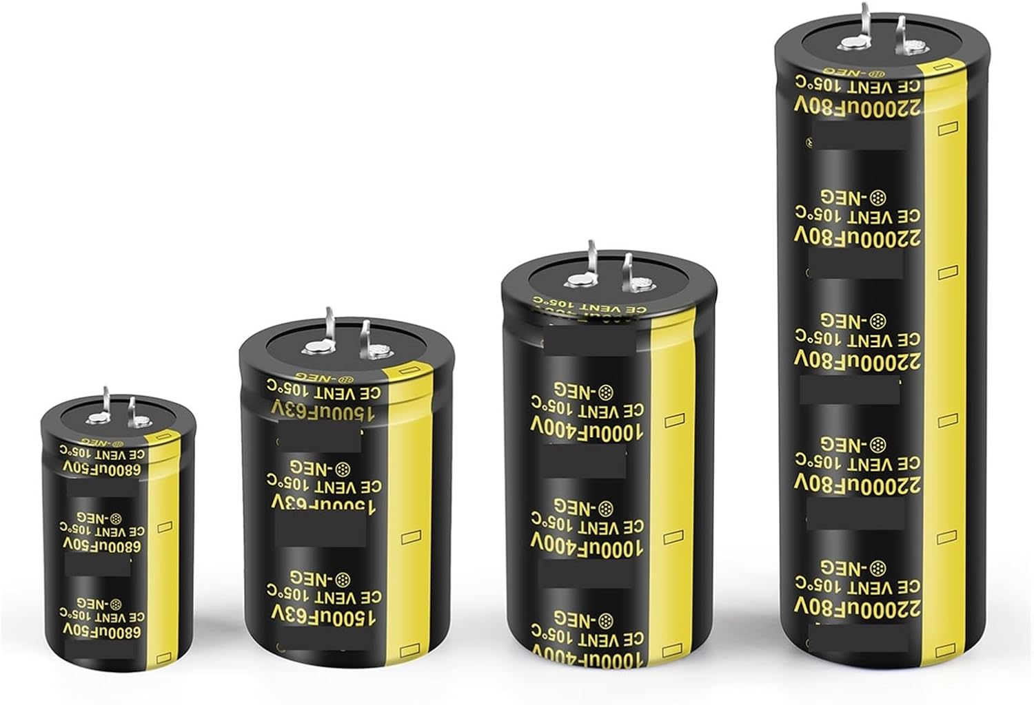 ALKOY 2 Pieces 80V Capacitor Amplifier electrolytic Capacitor 2000 Hours 105 ℃ Suitable for Filter/Audio/air Conditioner/HiFi/Power Capacitor (Size : 80V22000UF 35x100)