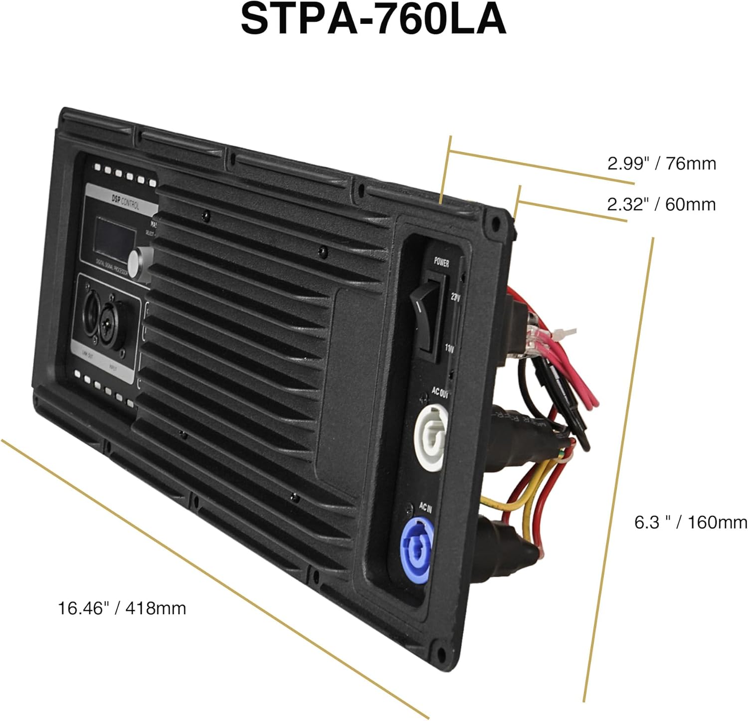Sound Town Class-D Plate Amplifier 550W Continuous, with DSP, for PA DJ Speaker Cabinets and Loudspeakers (STPA-760LA)
