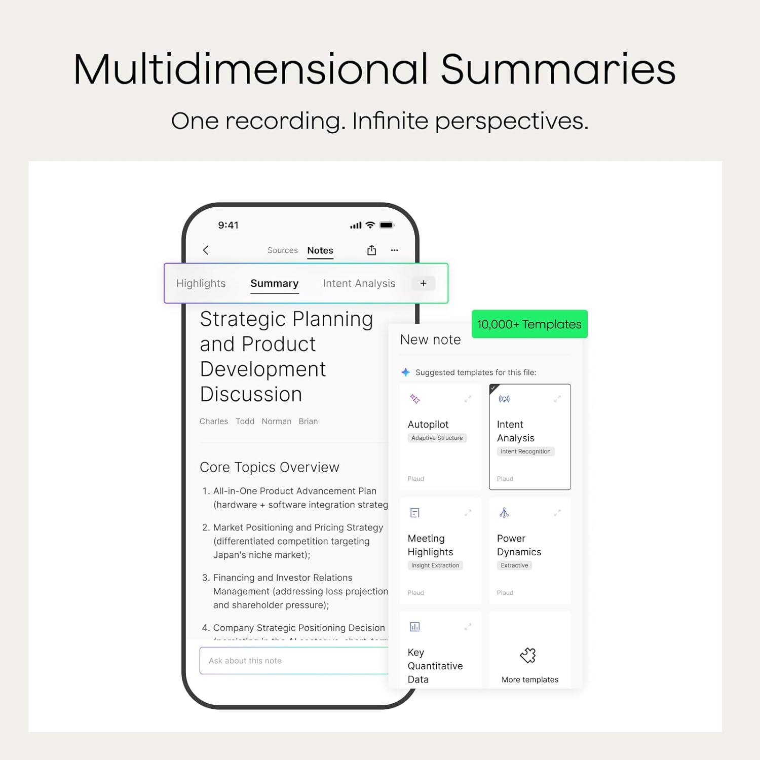 Plaud Note AI Voice Recorder, AI Note Taking Device, Transcribe & Summarize, Support 112 Languages, 64GB Navy Blue Digital Audio Recorder for Lectures, Meetings, Calls, Dark Blue Case, Non-Pro Version