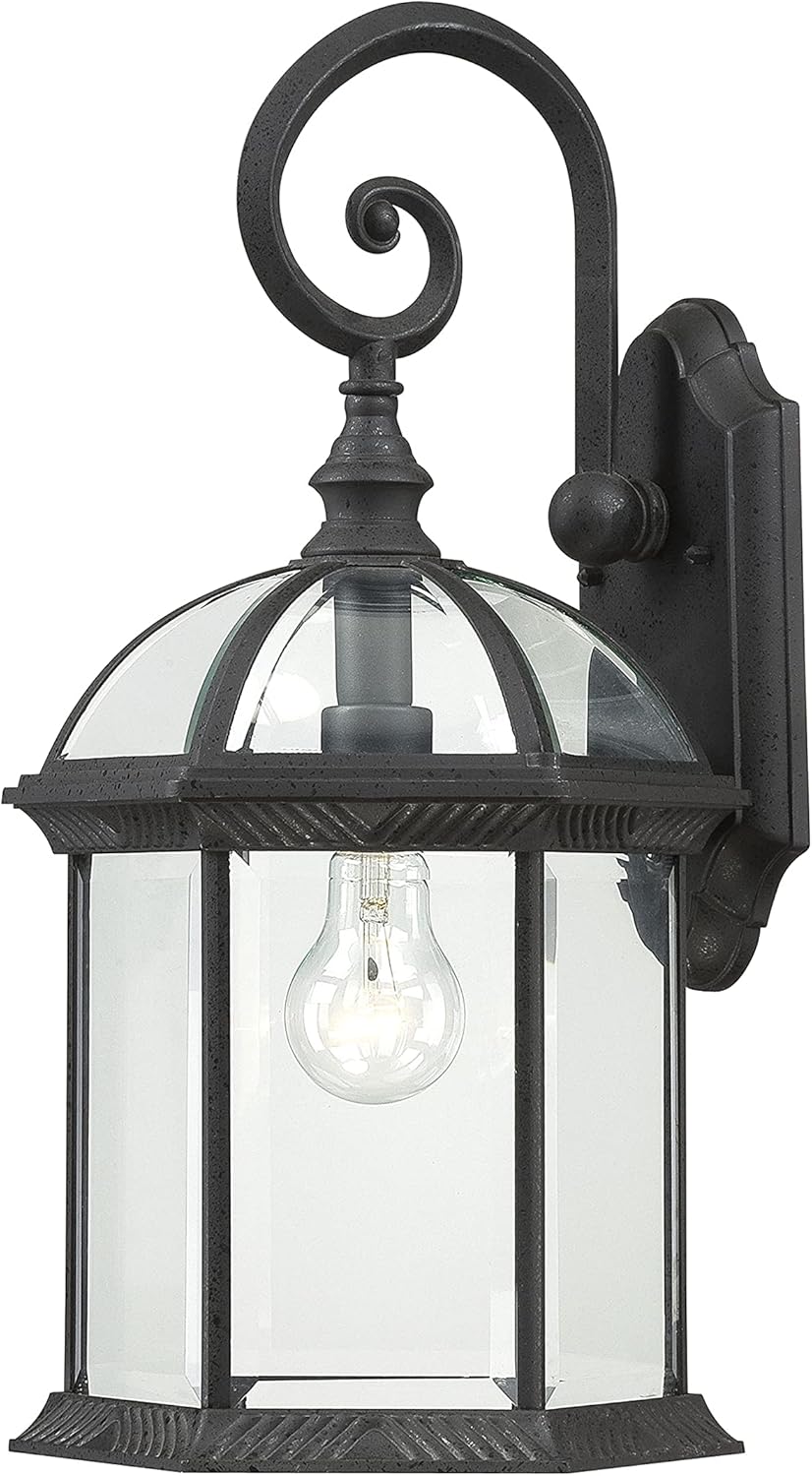 Nuvo Lighting 60/4966 Traditional One Light Outdoor Wall Mount from Boxwood collection in Black finish
