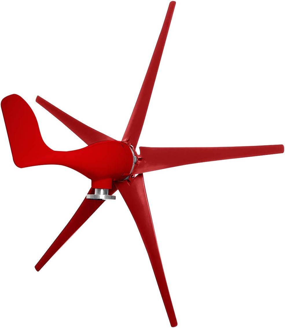 New Red 9000W Wind Turbines Generator 5 Blades 12V/24V Horizontal Wind Generator with Controller for Home Camping Streetlight,12v,5 Blades