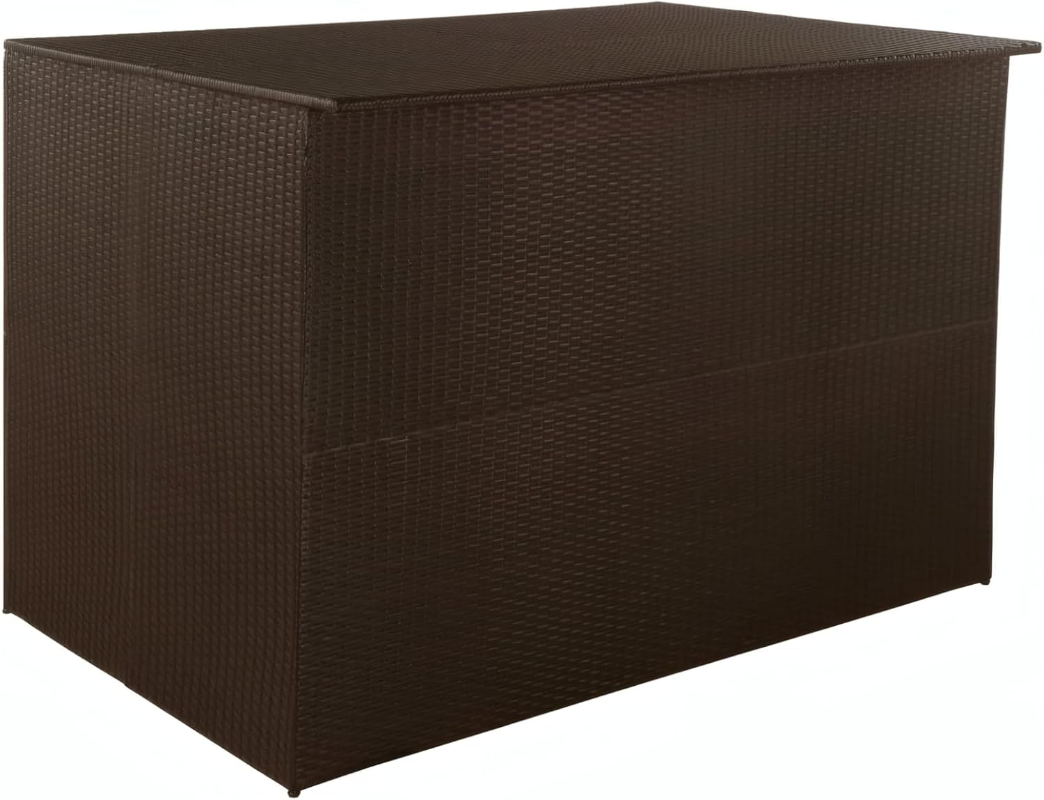Penau Large Outdoor Storage Box Brown PE Rattan Wicker, Powder-Coated Steel Frame, Spacious Deck Chest for Cushions Toys and Pillows, 59.1 x 39.4 x 39.4 Inchs
